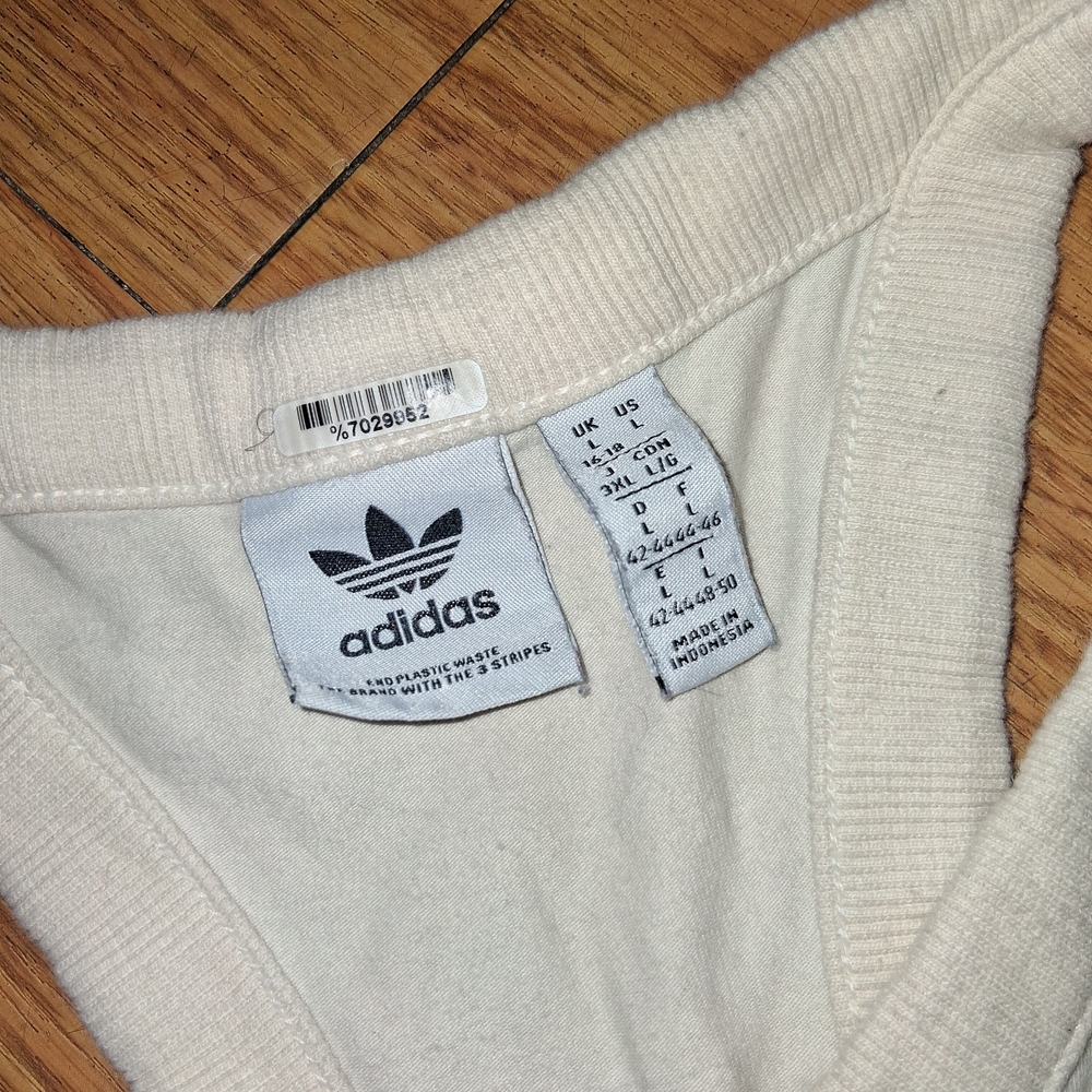 Adidas Cream Ribbed Top
